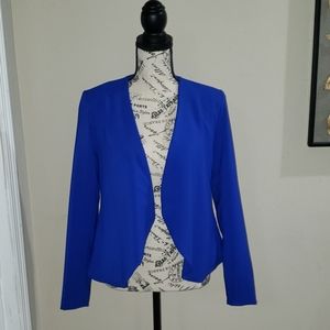 Draped royal blue blazer